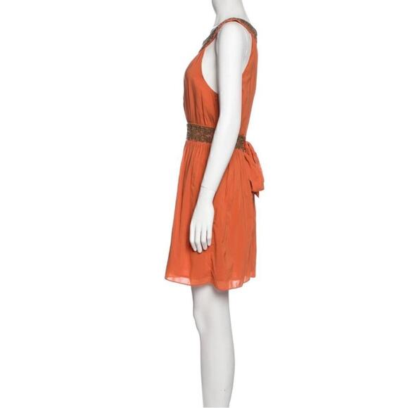 Alice + Olivia Dress Peach Gertie Silk Embellished Quiet Luxury Cosplay NEW - Picture 7 of 11